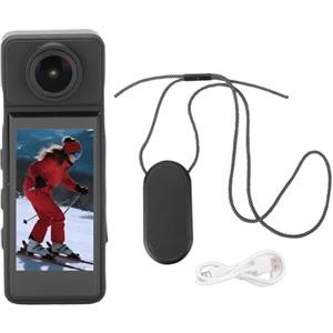 Topiky Fotocamera Corpo 4K con Microfono Esterno, Fotocamera POV 4K Videocamera Ultra Grandangolare con Obiettivo Ruotabile a 270 Gradi, Mini Videocamera Tascabile Audio e Video per