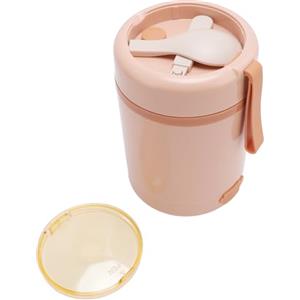 Generic Lunch Box Elettrico, Scaldavivande Portatile a Prova di Perdite, Temperatura Costante di 60°C, Interfaccia USB da 600 Ml con Cucchiaio per Campeggio e uffici. (Rosato)
