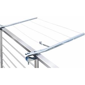FERROELETTRA Stendibiancheria da Balcone Ribaltabile in Acciaio Zincato, 3 Posizioni, Portata 15kg, Sistema Antisbandamento, Fissaggio per Ringhiera, Made in Italy