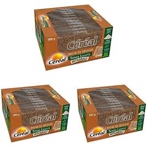 Céréal Pane di Segale - Senza Lievito - con farina integrale di segale - senza agenti lievitanti - 500 g (Confezione da 3)