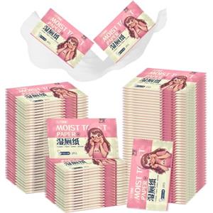 Znnhnn 50 pcs Carta Igienica Umidificata,Salviette Carta Igienica,Estratto di Camomilla,Aloe Vera,Tea Tree,Salviettine Intime,Confezionate Singolarmente,Biodegradabile,Rosa