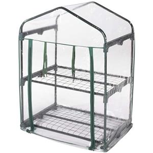 RETELANDIA L'OUTLET DELLE RECINZIONI Serra da Giardino e Balcone Compatta con 2 ripiani 69x49 h 95 cm, Copertura in PVC Trasparente