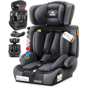 KIDIZ® Seggiolino auto i-Size R129 da 100 a 150 cm fino a 12 anni - Seggiolino auto gruppo 1/2/3 senza Isofix, seggiolino in crescita, cintura a 5 punti, poggiatesta regolabile in altezza, rialzo del