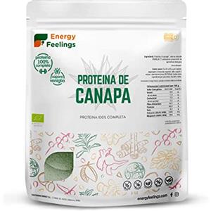 Energy Feelings Proteine di Canapa al Gusto di Vaniglia in Polvere BIO 1 Kg | 48% Proteine Vegetali | Proteine Vegane Massa Muscolare e Dimagrire | Senza Zuccheri Aggiunti, Lattosio né Glutine
