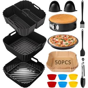 Puosike Accessori friggitrice ad aria calda - Accessori Airfryer per COSORI 5,5L 6L 6,2L Turbo Tower Pro Smart 10,8L, Ninja MAX PRO AF180EU, Cecotec 5,5L 6L, Chefman 5,7L, Airfryer Accessories (accessori