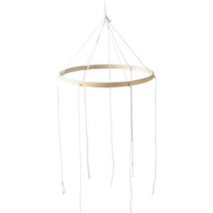 Almencla Telaio Carillon Bambù per Mobile Neonato Fai Da Te Struttura Sospesa Rotonda Decorazioni Appese Supporto Culla Accessorio Cameretta Adatto a Cameretta, 19.7 Cm 6 Fori, Taglia unica bambino