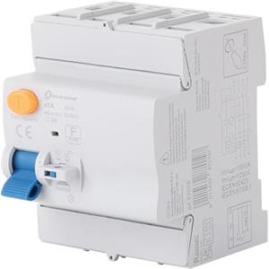 Electraline 87019 Interruttore Differenziale 40A, sensibilità 30mA, 10kA Trifase - tipo B