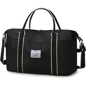 BAGZY Bagaglio a Mano Easyjet 45x36x20 Borsone da Viaggio Donna 33L Pieghevole Impermeabile Borsas per Sportiva Borsone da Palestra Borsa da Viaggio Borsas da Weekend per Uomo Borso da Cabina nero