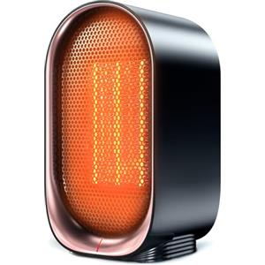 BZGG Stufa Elettrica Basso Consumo,1000W Stufetta Elettrica da Bagno Portatile con 2 Livelli, Protezione Surriscaldamento e Ribaltamento, per Bagno, Casa, Ufficio, Camera, Nero