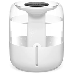 Neqraxis Umidificatore Ambiente Bambini | Umidificatore 3.8L Ultra Silenzioso 36dB, Diffusore Oli Essenziali, Top-Fill, Luce Notturna, Auto Spegnimento per Casa, Ufficio, Neonati e Piante, Bianco
