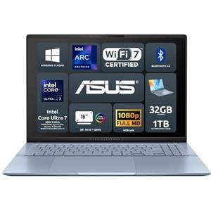 ASUS Vivobook S5606CA, 16 3K 16:10, Intel Core Ultra 7 255H, 32 GB RAM DDR5, Intel Arc Grahics, 1 TB SSD, Win11, Wi-Fi7, BT5.4, Tastiera Retroilluminata
