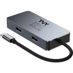 YMY Docking station USB C Dual Monitor 7 in 1, Dual Dock HDMI, HUB MacBook Pro, PD 100W, Data, 3 USB 3.0, Adattatore Multiporta Tipo C per MacBook, Dell, HP, PC