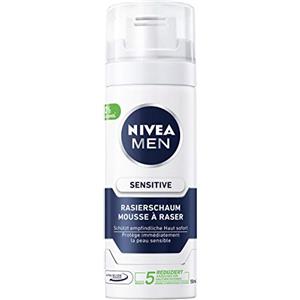 NIVEA MEN Schiuma da Barba Sensibile - Confezione da 1 (50 ml), Pratica Dimensione da Viaggio, Delicata per Uomo