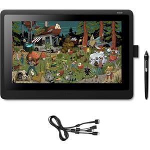 Wacom Cintiq 16 - Tavoletta Grafica con Schermo per Disegno Digitale, Penna Wacom Pen Pro 2, Nero, Full HD 1920 x 1080