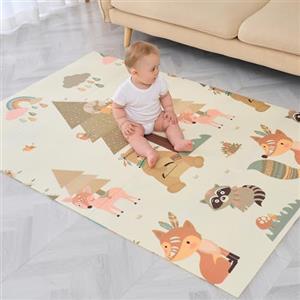 SUPERBE BEBE Tappeto Gioco Bambini Pieghevole 120x180x1cm Palestrina Neonato Montessori Reversibile Non Tossico E Impermeabile In Schiuma Per Bimbi. Palestra Neonati - Tappeto Tummy Time Neonati - Regalo Bambino