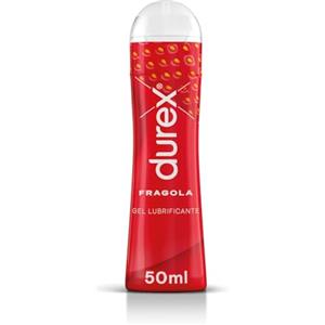 Durex Strawberry, Lubrificante Sessuale Intimo, Gel Lubrificante a Base d'Acqua Adatto per Rapporti Intimi e Preliminari, Gusto Fragola, 50ml
