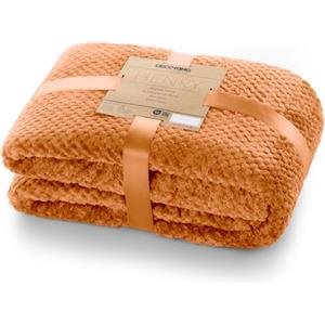 DecoKing Coperta Plaid Pile 70x150 cm per Letto Singolo Calda Accogliente e Spessa in Morbido Velluto Stile Scandinavo Per Letto Divano Sedia Tutte le Stagioni Volpe Rossa Henry