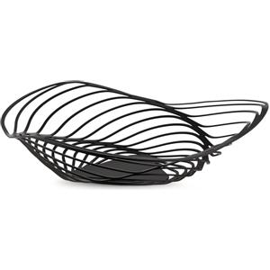 Alessi Trinity ACO01 B - Fruttiera di Design in Acciaio Colorato con Resina Epossidica, Piccolo, Nero - Designer Adam Cornish