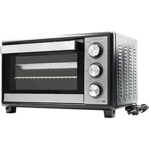 BEHOME Forno Elettrico Ventilato 20L da Tavolo, Temperatura fino a 230°, Timer 60 min, Fornetto Elettrico da tavolo con griglia, teglia e sollevatore griglia inclusi, antiaderente, doppio vetro