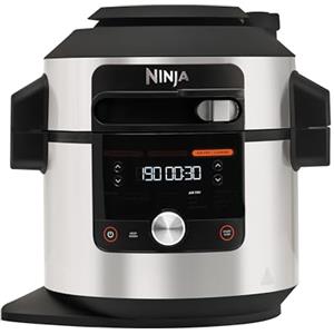 Ninja Foodi MAX Multicooker, Coperchio SmartLid, 12 Funzioni, Cottura Intelligente, 7.5L, Pentola a Pressione, Friggitrice ad Aria, Cottura a Vapore, Lenta, Acciaio Inox, OL650EU