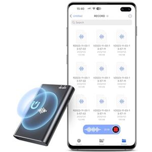 disoidoe Registratore vocale da 64 GB con funzione magnetica, riduzione del rumore DSP 4.0, funzione OTG, memoria 1800 ore, registratore vocale e registratore vocale per conferenze, corsi, conferenze