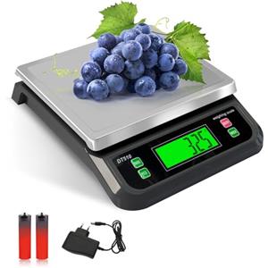LICHUXIN Bilancia da Cucin 40kg/88 lbs, Grandi Acciaio Inossidabile Bilancia da Cucina con Funzione Tare e PCS Bilancia Alimentare con Display LCD e 6 unità g, kg, lb, oz, tl, ct per Pesa Cibo grigio