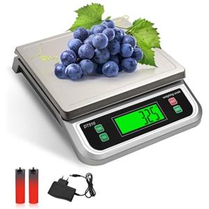 LICHUXIN Bilancia da Cucina Digitale 40kg/88 lbs, Acciaio Inossidabile Bilancino con 6 unità g/kg/lb/oz/ml/latte ml Bilance Alimenti, con Funzione Tara e Display LCD per panifici Mense e pizza Argento