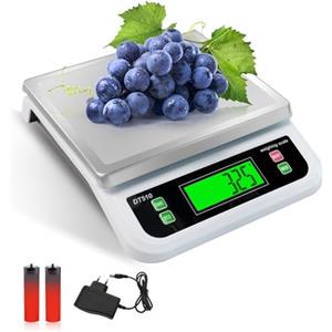 LICHUXIN Bilancia da Cucina Digitale 40kg/88 lbs, Acciaio Inossidabile Bilancino con 6 unità g/kg/lb/oz/ml/latte ml Bilance Alimenti, con Funzione Tara e Display LCD per panifici Mense e pizza bianco