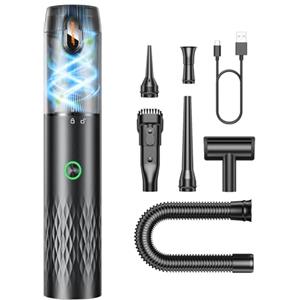 SEALIGHT Aspirabriciole Senza Fili, 18000Pa 6 in 1 Aspirapolvere Auto Portatile con Scarico Polvere Automatico a un Tocco, Motore Brushless（Grigio Scuro