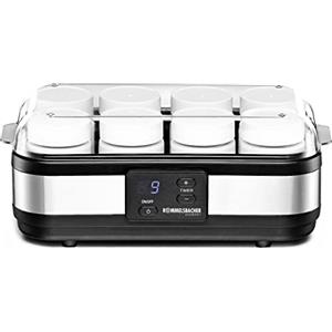 Rommelsbacher JG 40, macchina per lo yogurt, acciaio inossidabile / nero, 8 pentole da 1 - 220 - 240 V = 40 watt