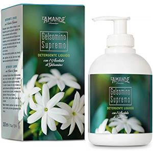 L'AMANDE - Sapone Liquido Mani e Corpo Fresco e Delicato, Bagnoschiuma Gel Detergente Nutriente e Idratante, Sapone Mani e Docciaschiuma Naturale alla Rosa e Ylang-Ylang - Gelsomino Supremo, 300 ml
