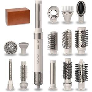 Cecotec Spazzola Aria Calda Modellatore Lisciatore - 14 Testine - Tecnologia Coanda CeramicCare 14in1 AirGlam Champagne. 1400W, Motore Digitale, 3 Temperature