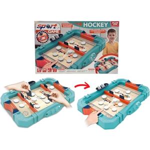 Generico Gioco Flipper Hockey 2 in 1 Hockey e Pucket Gioco Hokey da Tavolo Gioco Calcio Flipper Calcio Soccer da Tavolo Calcetto Gioco Flipper Hockey Football da Tavolo Gioco Hockey Gioco di Abilità Arcade