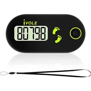 Flintronic Pedometro Contapassi da Passeggio, 3D Contapassi Elettronico Accuratamente, Pedometro Sportivo Portatile con Cordino a Clip per Bambini/Fitness Uomo/Donna/Anziani