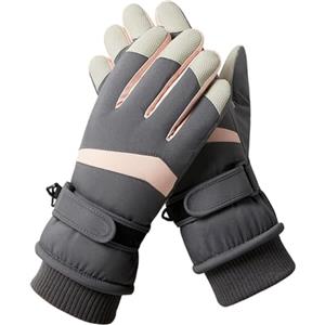 Hjkiopc Invernali Guanti Donna Guanti da Sci Invernali Guanti Termici Impermeabili Antivento e Resistenti al Freddo Ispessiti Touchscreen Muffole per Sci Corsa Ciclismo Escursionismo Sport Sulla Neve (grigio)