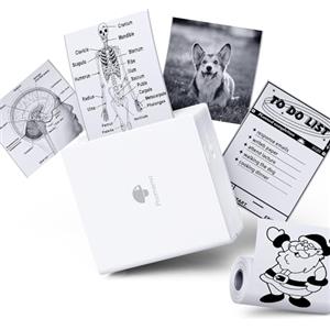 Phomemo Mini Stampante Bluetooth Portatile,M02 Fotografica Tascabile Termica Printer,Stampante Etichette Adesive Smartphone Per Appunti Studio,Lavoro,Etichette,Foto,Bianco