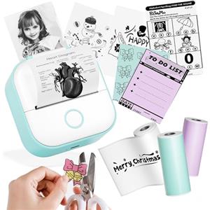 Phomemo T02 Mini Stampante Fotografica Termica Bluetooth - Istantanea Portatile Con Ricarica USB - Doodle Dash per Smartphone
