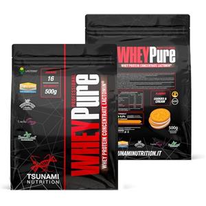 Tsunami Nutrition Whey Pure Professional, Proteine Siero del Latte, 2kg, Senza Glutine, Senza Lattosio, con LactoSpore e DigeZyme (500g, Cookies & Cream)