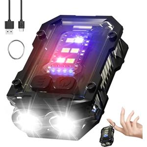 NGOKPYD N10 Mini Torcia Led Portachiavi per Regalo Uomo con Rosso Blu Flash Luce, Small Portatile Torcia Potente Professionale 900 Lumen, Torcias Piccola per Campeggio e Emergenza(Nero)