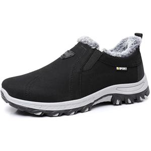 lozssnigzi Scarpe Uomo Invernali, Senza Lacci Pianta Larga Loafer e Mocassini Scarpe da Camminata Escursionismo Trekking Antiscivolo Casual in pelle Slip-on Sneakers