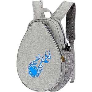 JISADER Borsa per Racchetta da Tennis per Bambini Borsone da Trasporto Borsa da Viaggio Tasca in Rete Portaoggetti Pickleball Paddles Zaino per Palline, Grigio Chiaro