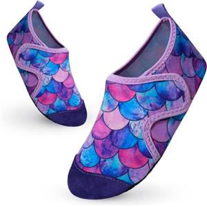 Vorvowry Scarpe Mare Bambino Bambina Antiscivolo Scarpette da Scoglio Ragazza Ragazzo Asciugatura Rapida Acqua da Surf Piscina Spiaggia Squame di Pesce Viola 24-25