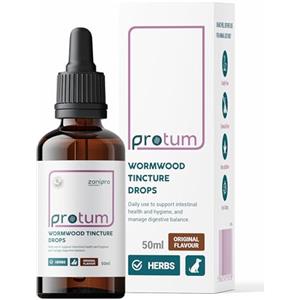 Zanipro Vermifugo Naturale per Cani e Gatti - Gocce all'Assenzio (Wormwood) 100% Naturali, Trattamento Vermifugo Liquido per Cani e Cuccioli, Integratore Digestivo con Quassia e Noce Nera | 50 ml
