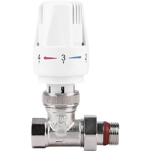 GAOUTO Termostato per riscaldamento, guarnizione in silicone, valvola per radiatore, materiale in ottone, regolazione automatica della temperatura (testa termostatica+valvola termostatica passaggio 1/2)