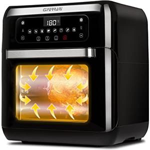 G3 Ferrari G10136 Friggisano 2.0, Friggitrice ad Aria, 11 Litri, 1500 W, 9 Programmi, Multifunzione, Display digitale, Luce interna, Timer, Accessori INOX BPA/PFOA Free e Ricettario inclusi, Nero