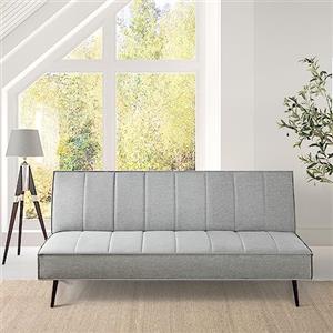 Zinus Quinn Divano Letto Click Clack 96 x 168 cm - Divano letto pieghevole - Adatto per camere e spazi compatti - Grigio