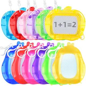 MINGZE Confezione da 12 mini lavagne magnetiche da disegno, cancellabili, per bambini, possono essere utilizzate come zaino, portachiavi, blocco da disegno, bomboniere, bomboniere per bambini
