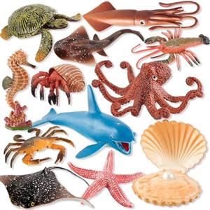 HYAKIDS HAYKIDS Grande Animali Marini Giocattoli per Bambini 3 + Anni, Realistico Set Figurine Animali Oceanici in Plastica, Giochi Animale Educativo Regalo per Bambino