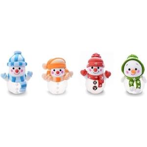 Dream' s Party Set 4 Soggetti Natalizi in Zucchero per dolci - Pupazzo di Neve imbaccuccato in 4 colori assortiti - decorazione natalizia ideale come decoro torte, dolci, panettoni e pandori.