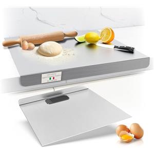 Goeasyoii Tagliere in Acciaio Inox, Spianatoia Piano da Lavoro Cucina, Piano da Lavoro Resistente e Igienico Extraspessore 2 mm, Piano per Impastare per Cucina per Bar per Ristorante (50X70cm)